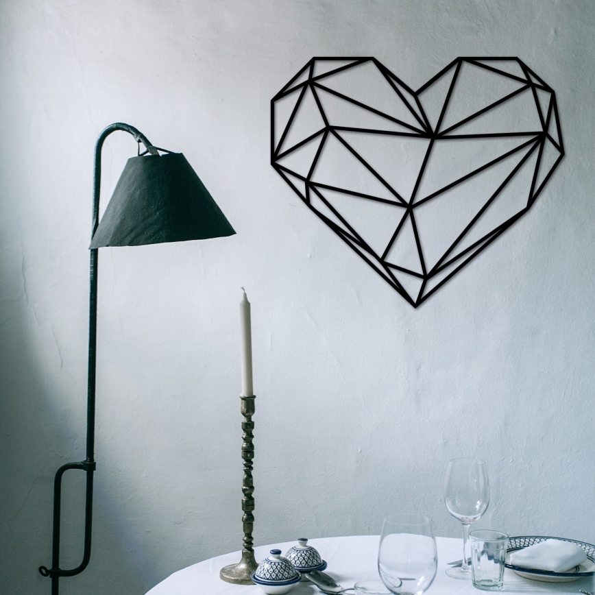 Decoración mural 47x40 cm corazón de metal