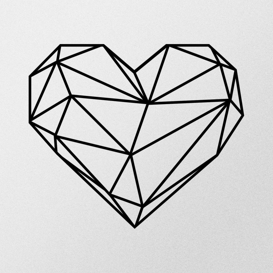 Decoración mural 47x40 cm corazón de metal