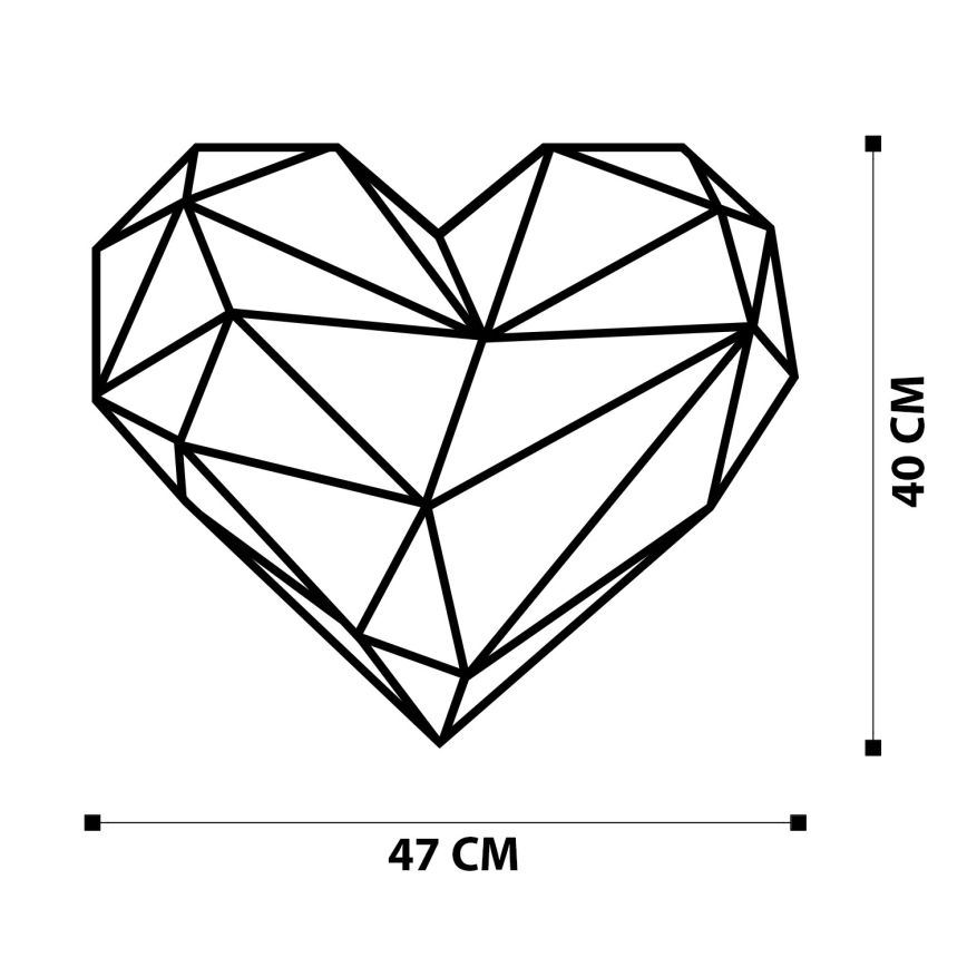 Decoración mural 47x40 cm corazón de metal