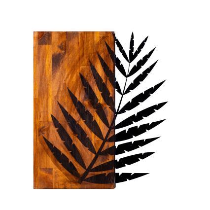 Decoración mural 58x50 cm hoja madera/metal