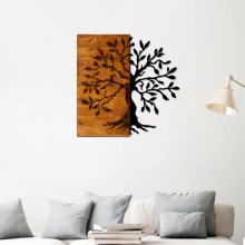 Decoración mural 58x58 cm árbol madera/metal