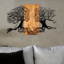 Decoración mural 58x92 cm árbol de la vida madera/metal