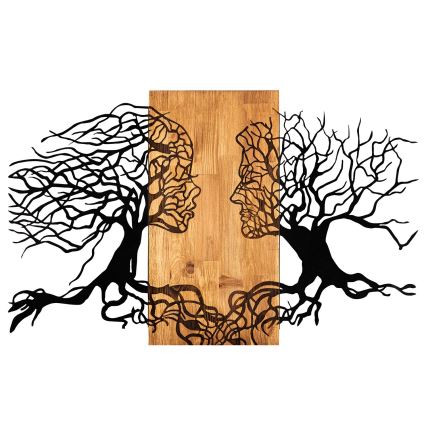 Decoración mural 58x92 cm árbol de la vida madera/metal