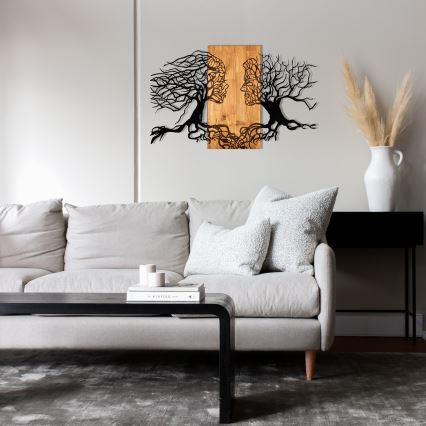 Decoración mural 58x92 cm árbol de la vida madera/metal