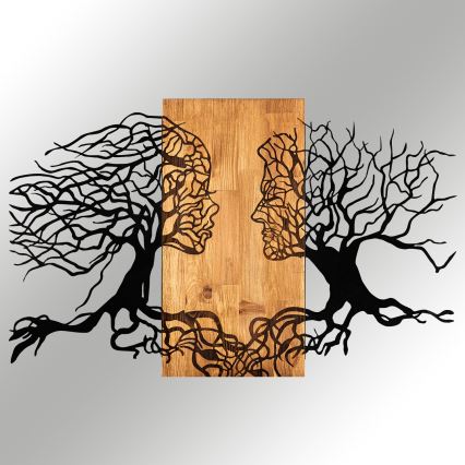 Decoración mural 58x92 cm árbol de la vida madera/metal