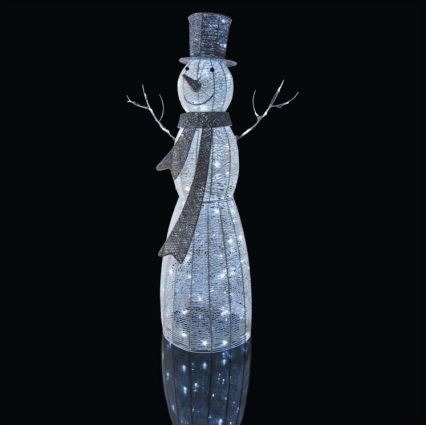 Decoración navideña LED 120xLED/2,8W/230V 124 cm muñeco de nieve