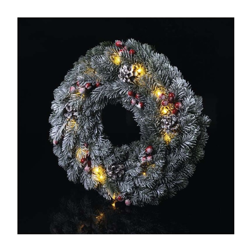 Decoración navideña LED 20xLED/2xAA diámetro 38 cm