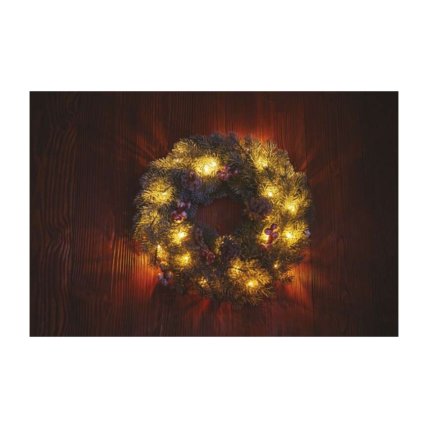 Decoración navideña LED 20xLED/2xAA diámetro 38 cm
