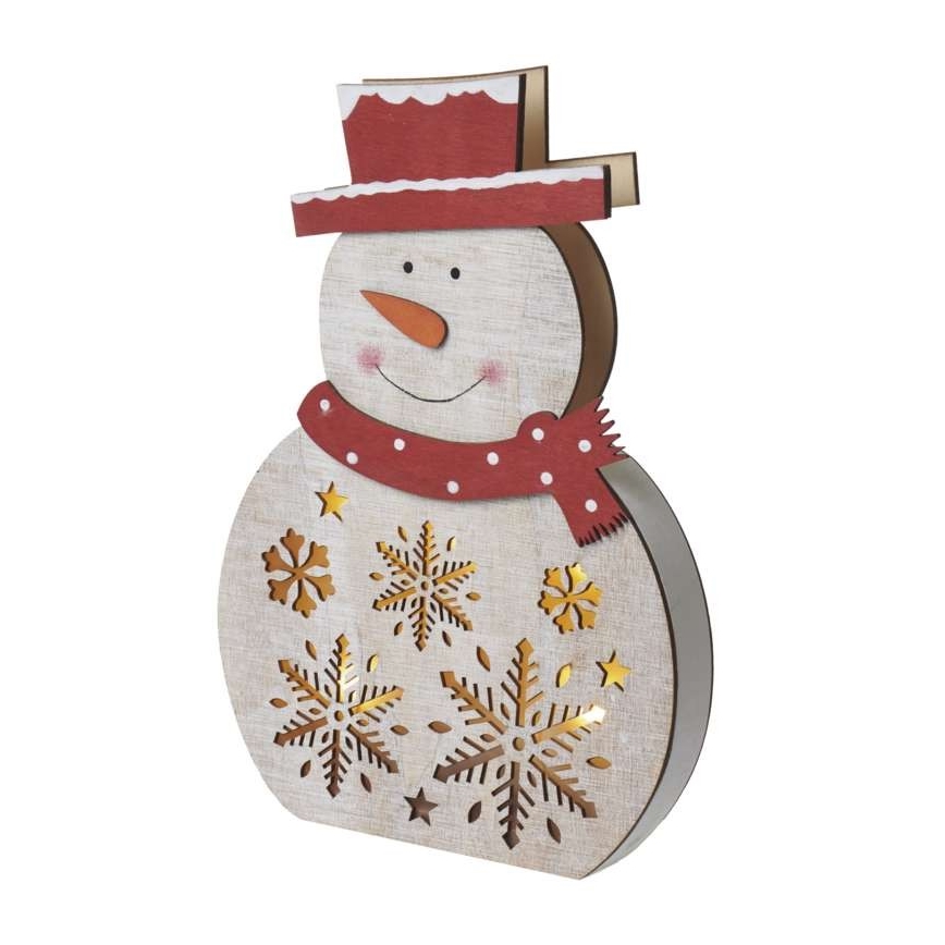 Decoración navideña LED 5xLED/2xAA muñeco de nieve