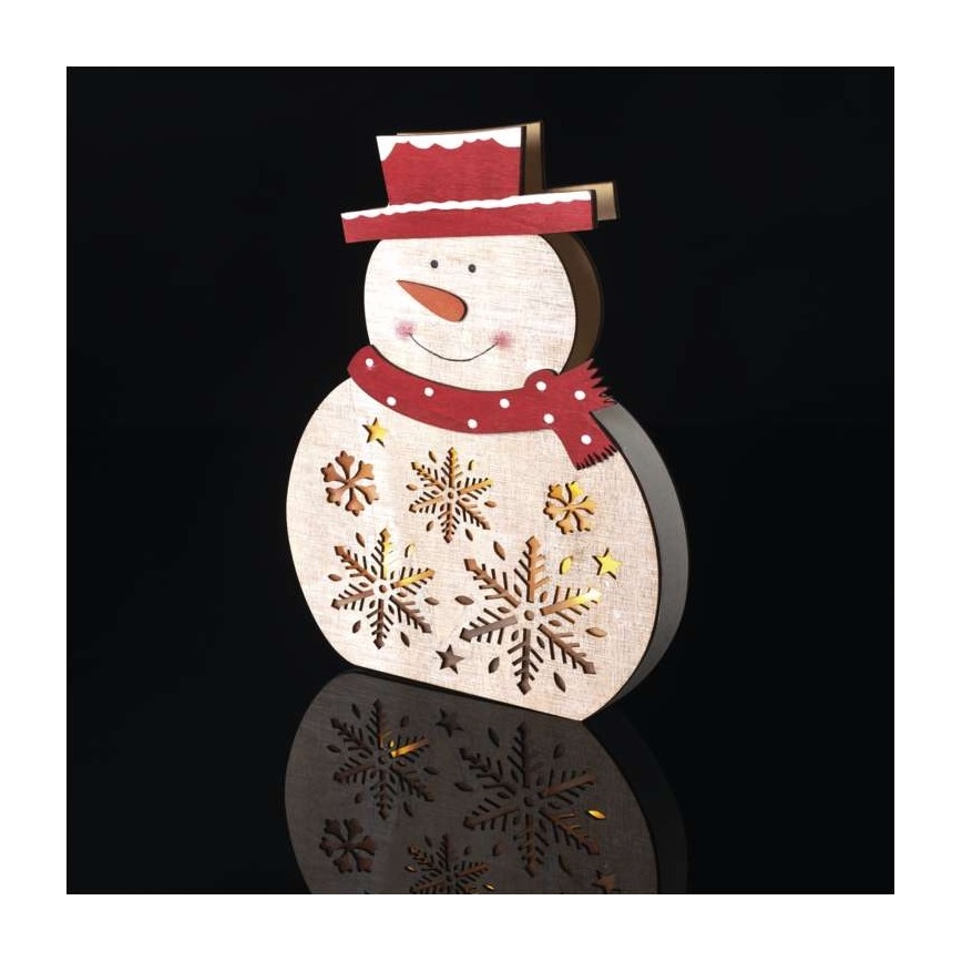 Decoración navideña LED 5xLED/2xAA muñeco de nieve