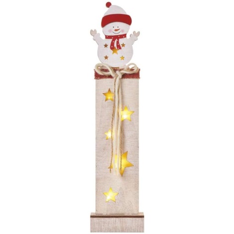 Decoración navideña LED 7xLED/2xAA muñeco de nieve
