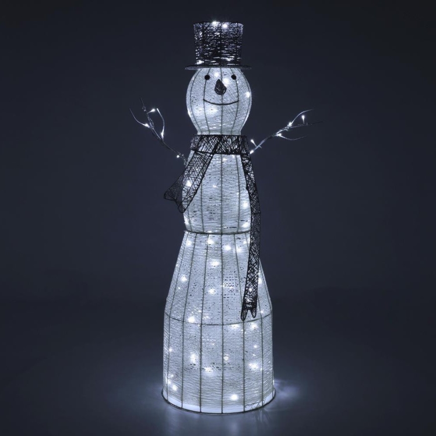 Decoración navideña LED exterior LED/3,6W/230V/blanco frío 124 cm IP44 muñeco de nieve