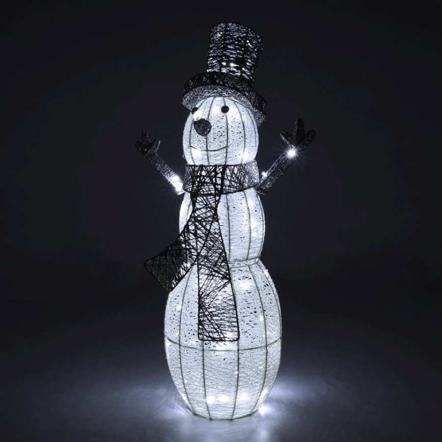 Decoración navideña LED exterior LED/3,6W/230V/blanco frío 75 cm IP44 muñeco de nieve
