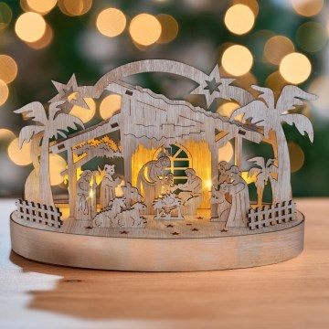 Decoración navideña LED LED/2xAA/blanco cálido belén