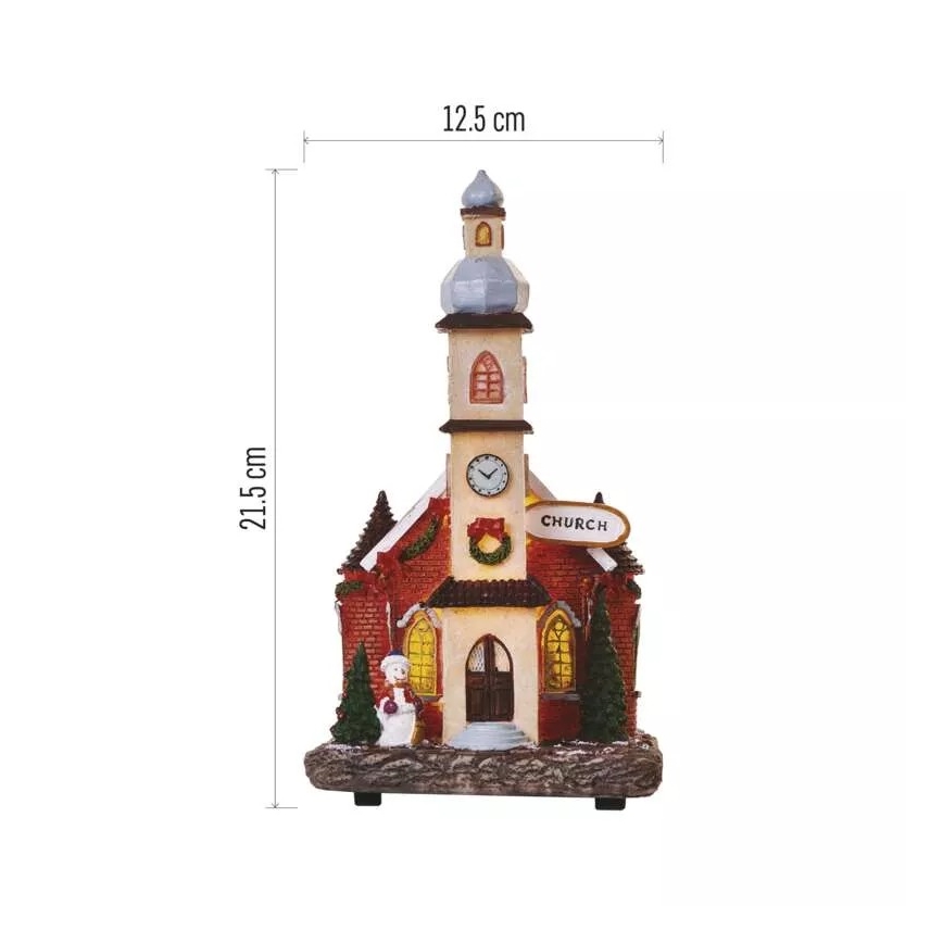 Decoración navideña LED LED/3xAA iglesia
