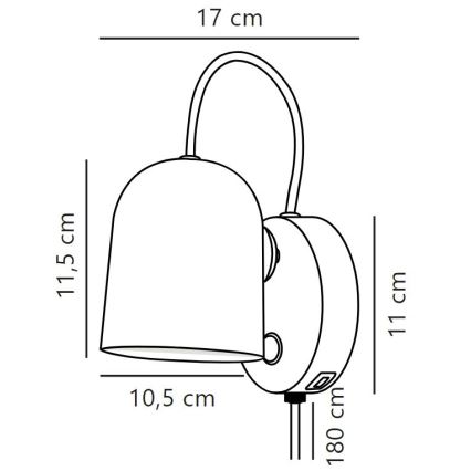 DFTP by Nordlux - Foco de pared con puerto USB ANGLE 1xGU10/25W/230V blanco