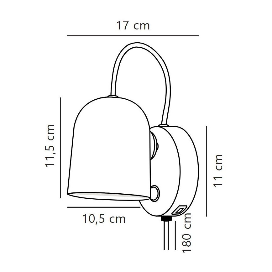DFTP by Nordlux - Foco de pared con puerto USB ANGLE 1xGU10/25W/230V blanco