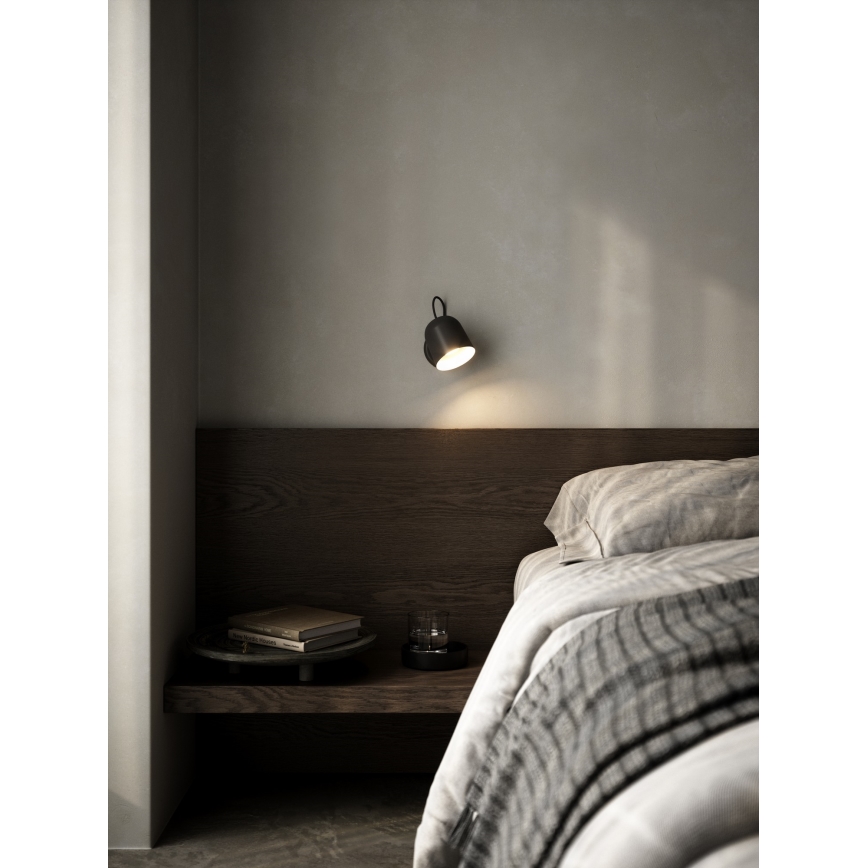 DFTP by Nordlux - Foco de pared con USB port ANGLE 1xGU10/25W/230V negro