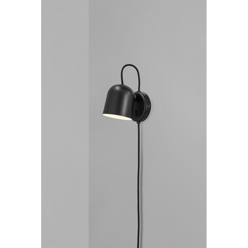 DFTP by Nordlux - Foco de pared con USB port ANGLE 1xGU10/25W/230V negro