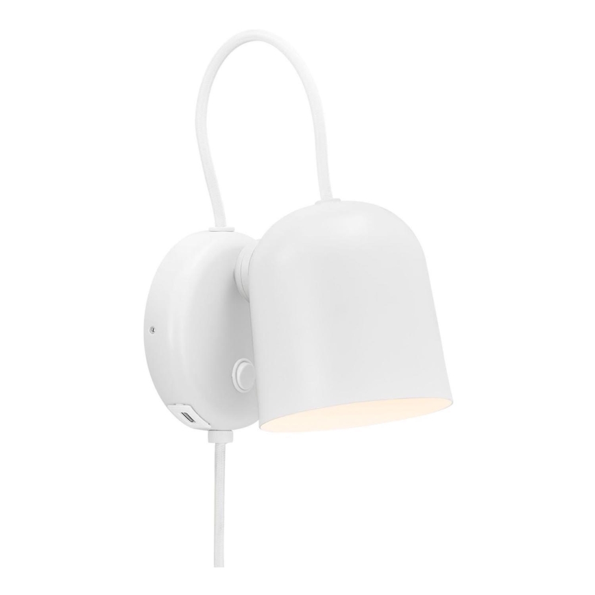 DFTP by Nordlux - Foco de pared con puerto USB ANGLE 1xGU10/25W/230V blanco