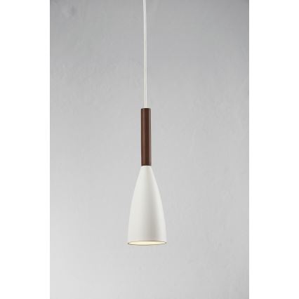DFTP by Nordlux - Lámpara colgante PURE 1xE27/40W/230V diá. 10 cm blanco/nogal