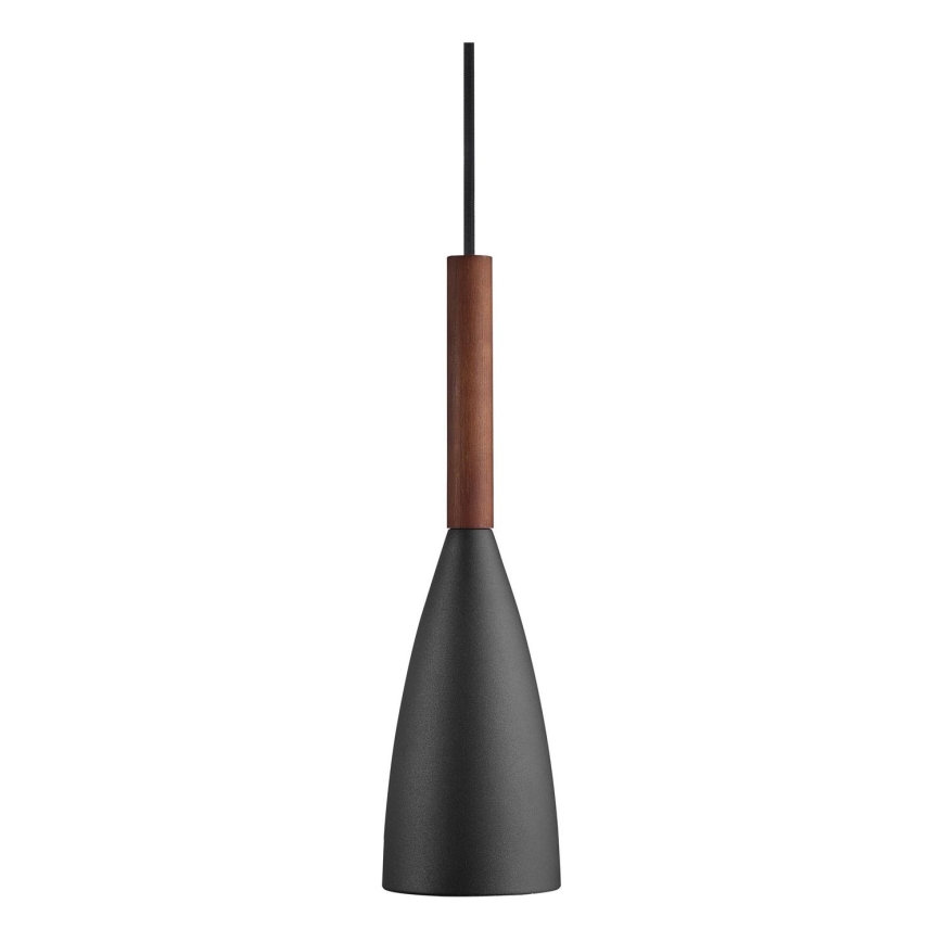 DFTP by Nordlux - Lámpara colgante PURE 1xE27/40W/230V diá. 10 cm negro/nogal