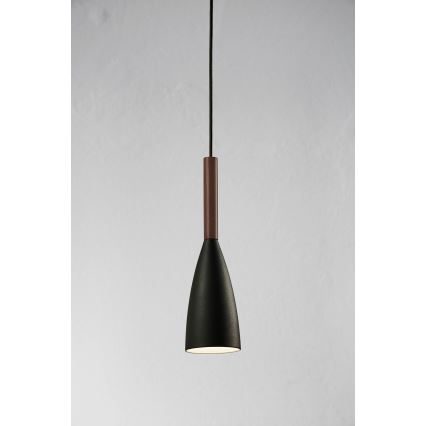 DFTP by Nordlux - Lámpara colgante PURE 1xE27/40W/230V diá. 10 cm negro/nogal