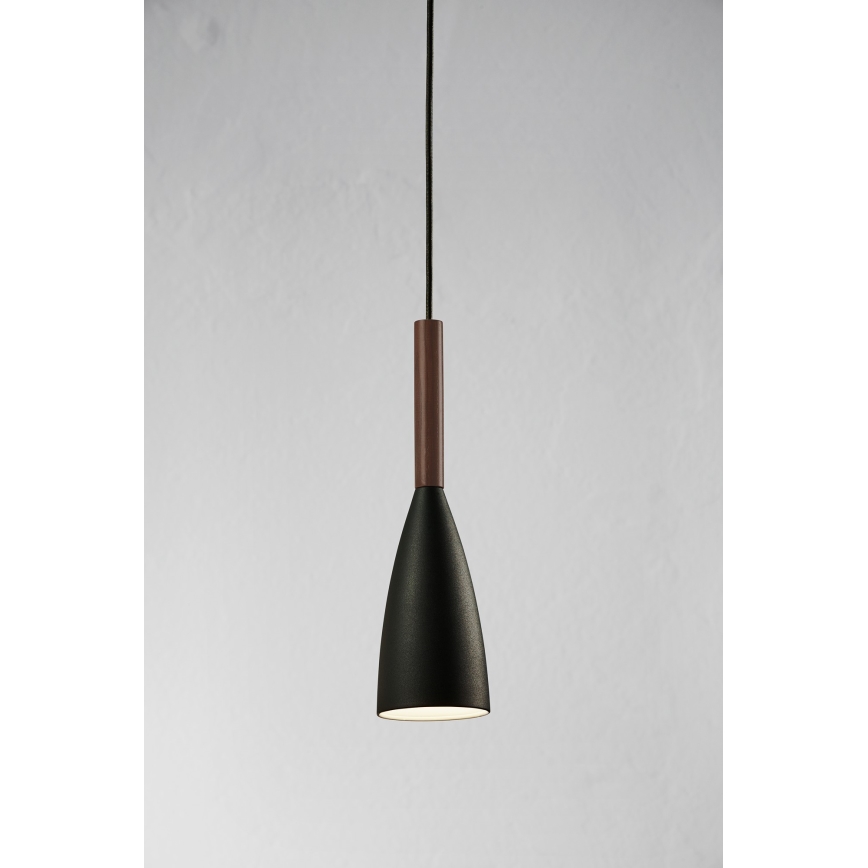 DFTP by Nordlux - Lámpara colgante PURE 1xE27/40W/230V diá. 10 cm negro/nogal