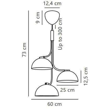DFTP by Nordlux - Lámpara colgante TULLIO 3xE14/25W/230V blanco
