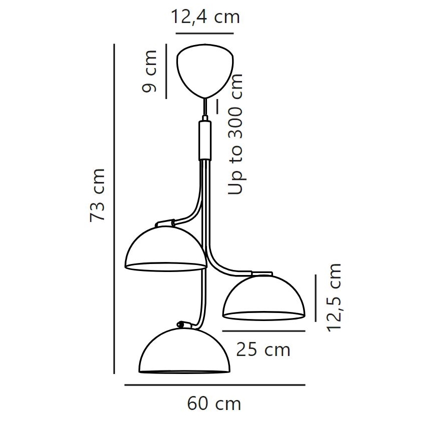 DFTP by Nordlux - Lámpara colgante TULLIO 3xE14/25W/230V blanco