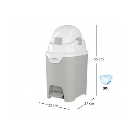 DiaperChamp - Papelera de pañales ONE HANDSFREE gris