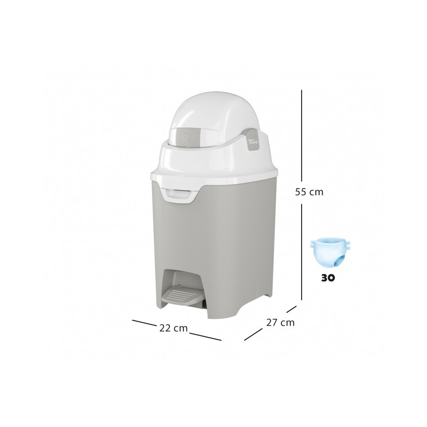 DiaperChamp - Papelera de pañales ONE HANDSFREE gris