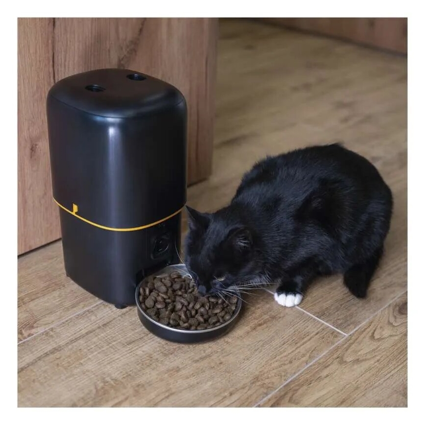 Dispensador automático de alimentos 4 l/5V/3xD negro Wi-Fi