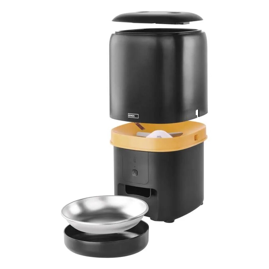 Dispensador automático de alimentos 4 l/5V/3xD negro Wi-Fi