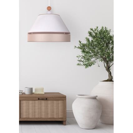 Duolla - Lámpara colgante AVIGNON 1xE27/15W/230V diá. 50 cm blanco/beige