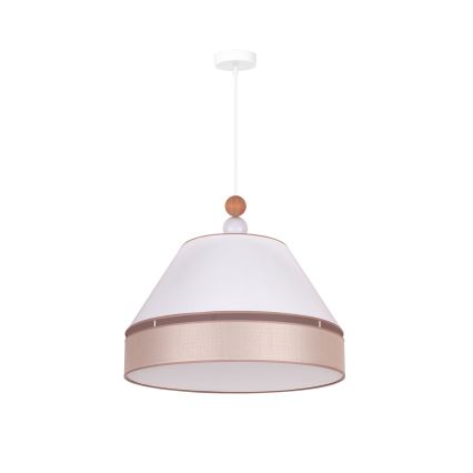 Duolla - Lámpara colgante AVIGNON 1xE27/15W/230V diá. 50 cm blanco/beige