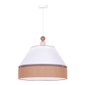 Duolla - Lámpara colgante AVIGNON 1xE27/15W/230V diá. 50 cm blanco/marrón