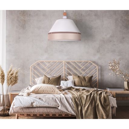 Duolla - Lámpara colgante AVIGNON 1xE27/15W/230V diá. 60 cm blanco/beige