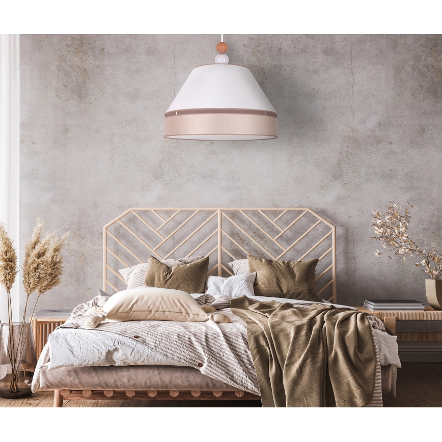 Duolla - Lámpara colgante AVIGNON 1xE27/15W/230V diá. 60 cm blanco/beige