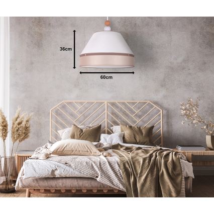 Duolla - Lámpara colgante AVIGNON 1xE27/15W/230V diá. 60 cm blanco/beige