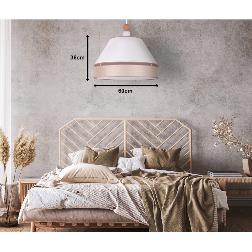 Duolla - Lámpara colgante AVIGNON 1xE27/15W/230V diá. 60 cm blanco/beige