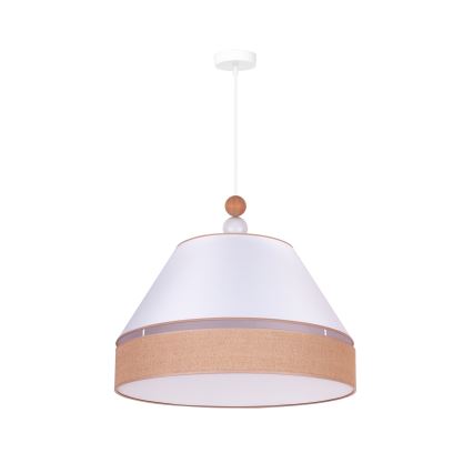 Duolla - Lámpara colgante AVIGNON 1xE27/15W/230V diá. 60 cm blanco/marrón