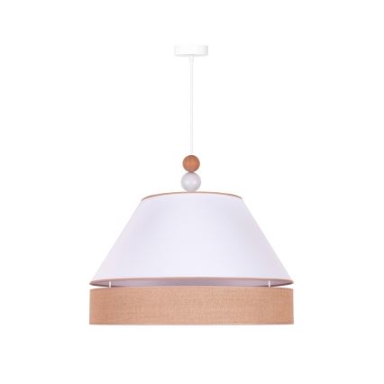 Duolla - Lámpara colgante AVIGNON 1xE27/15W/230V diá. 60 cm blanco/marrón