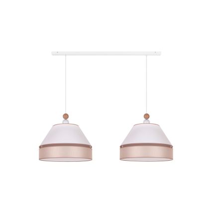 Duolla - Lámpara colgante AVIGNON 2xE27/15W/230V blanco/beige