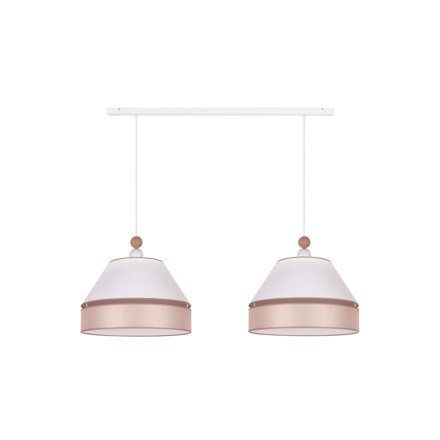 Duolla - Lámpara colgante AVIGNON 2xE27/15W/230V blanco/beige