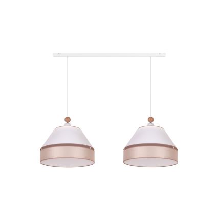 Duolla - Lámpara colgante AVIGNON 2xE27/15W/230V blanco/beige