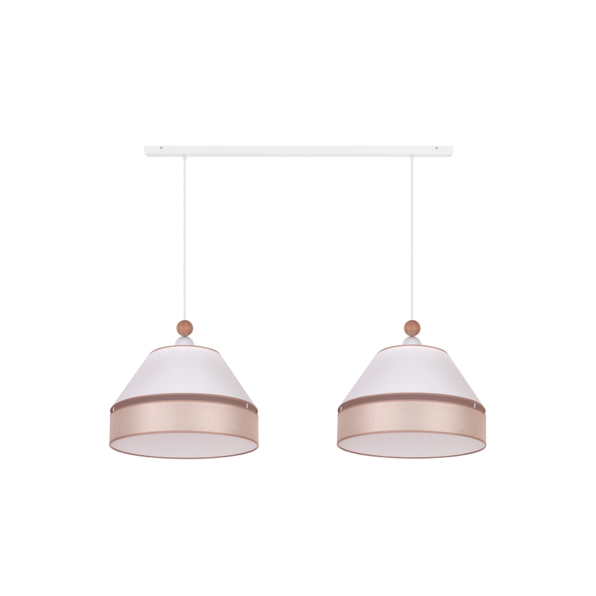 Duolla - Lámpara colgante AVIGNON 2xE27/15W/230V blanco/beige