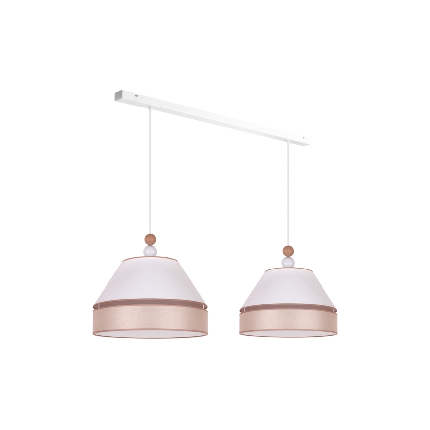 Duolla - Lámpara colgante AVIGNON 2xE27/15W/230V blanco/beige