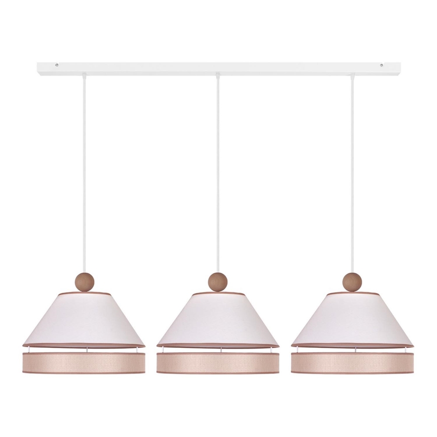 Duolla - Lámpara colgante AVIGNON 3xE27/15W/230V blanco/beige