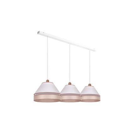 Duolla - Lámpara colgante AVIGNON 3xE27/15W/230V blanco/beige